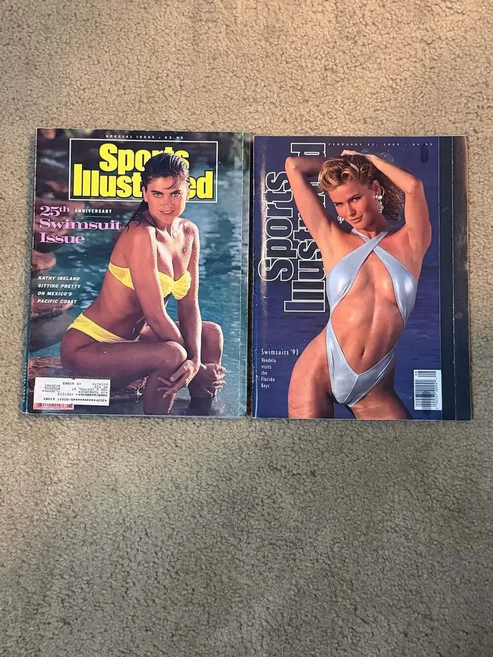 Lot of 2 Vintage Sports Illustrated Swimsuit Issues: 1989 Kathy Ireland and 1993